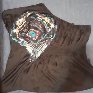 Addition Elle Single shoulder butterfly sleeve top